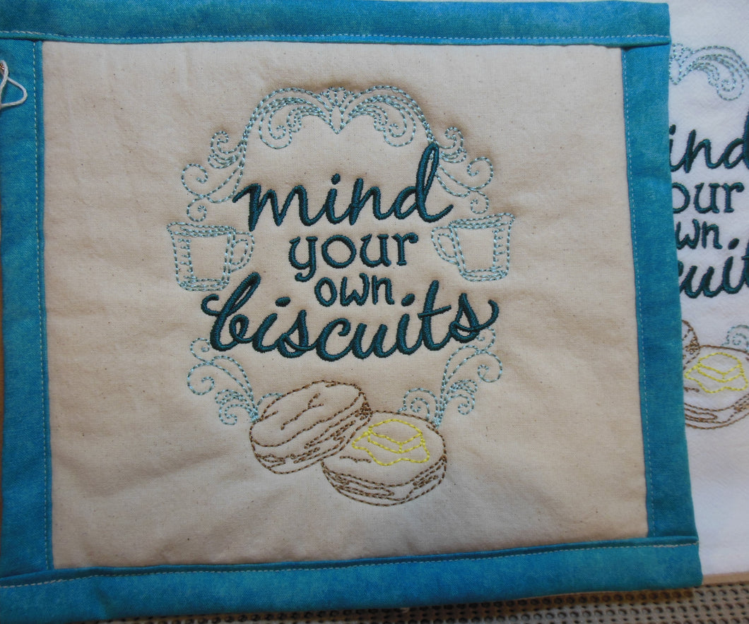 Mind Your Own Biscuits Towel & Potholder Set