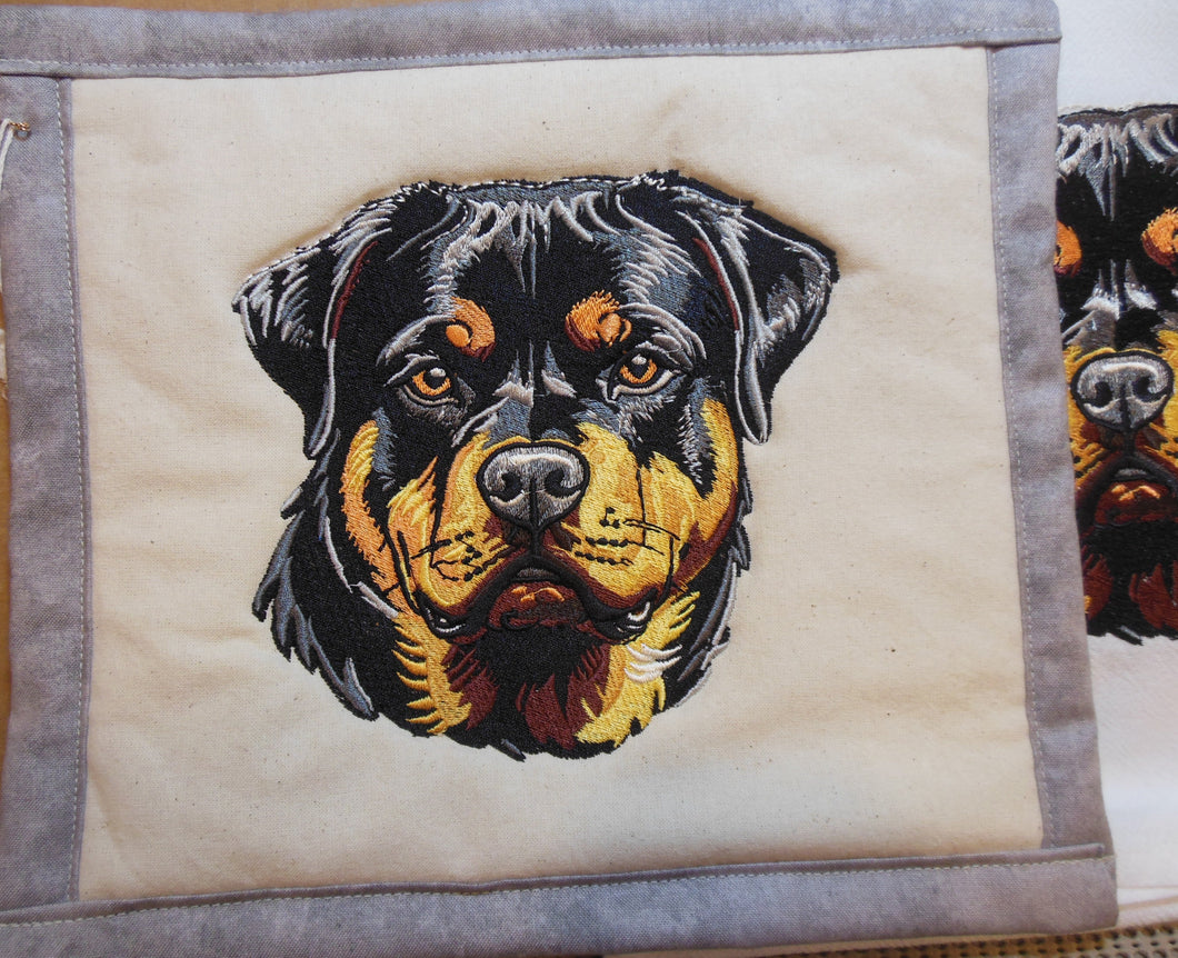 Rottweiler Face Towel & Potholder Set