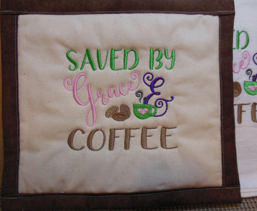 Grace and Coffee Towel & Potholder Set