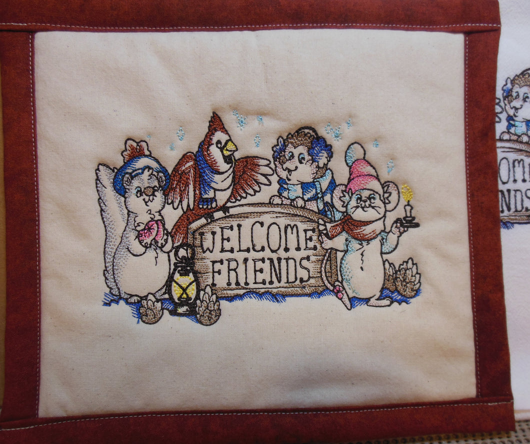 Storybook Welcome Friends Towel & Potholder Set