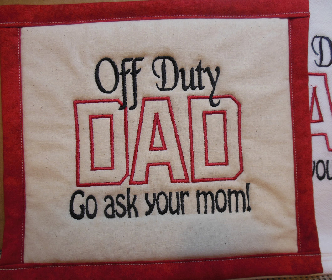 Off Duty Dad Towel & Potholder Set