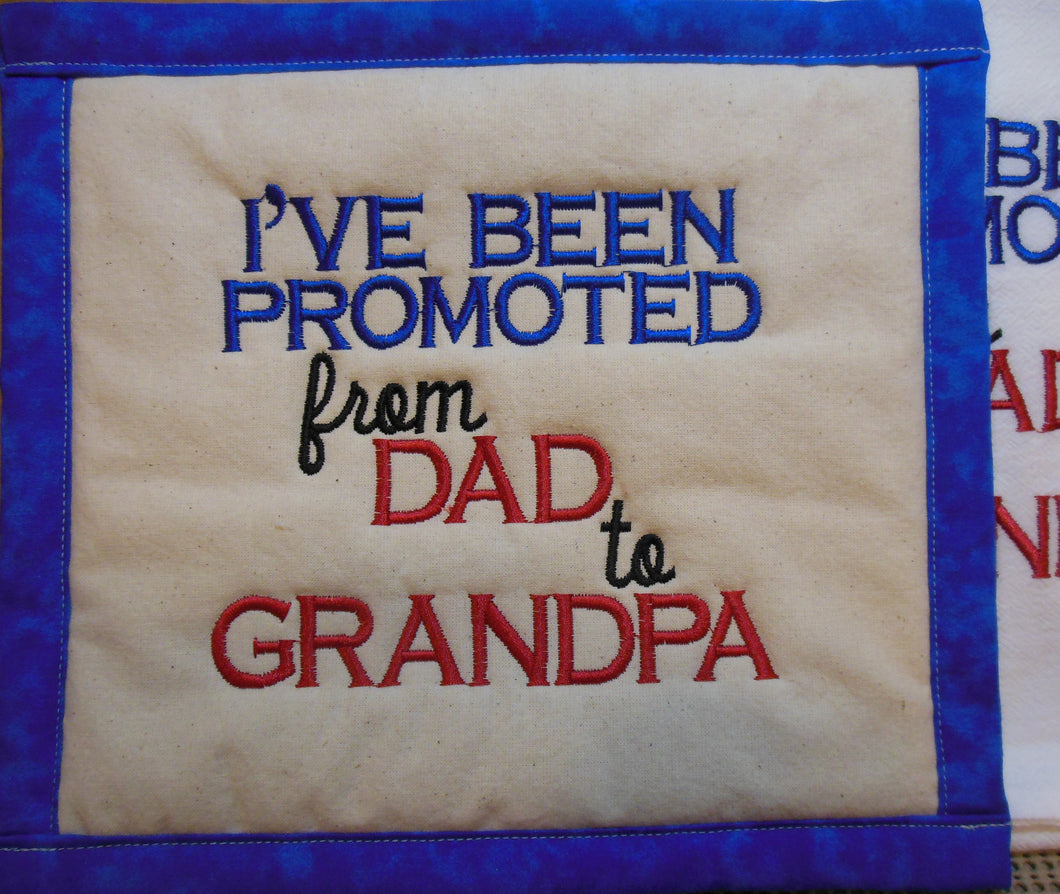 Promoted Dad Towel & Potholder Set