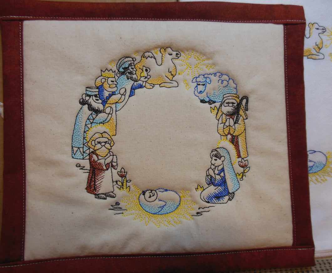Nativity Wreath Towel & Potholder Set