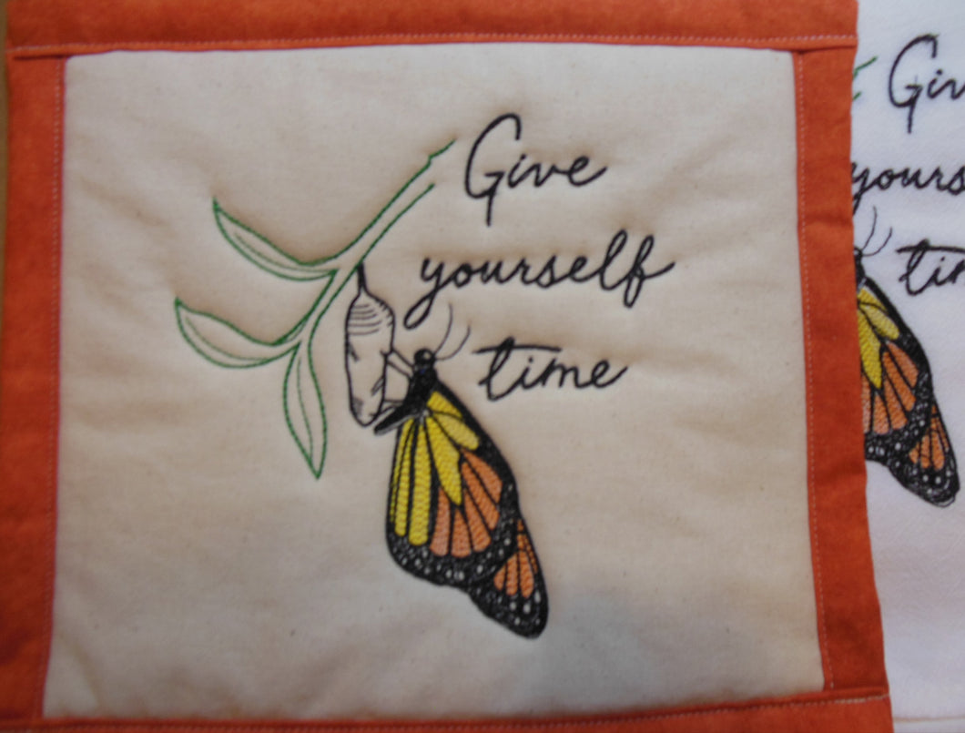 Give yourself Time Butterfly Towel & Potholder Set