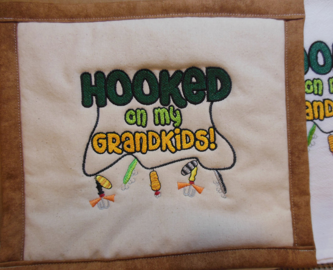 Hooked On My Grandkids Towel & Potholder Set