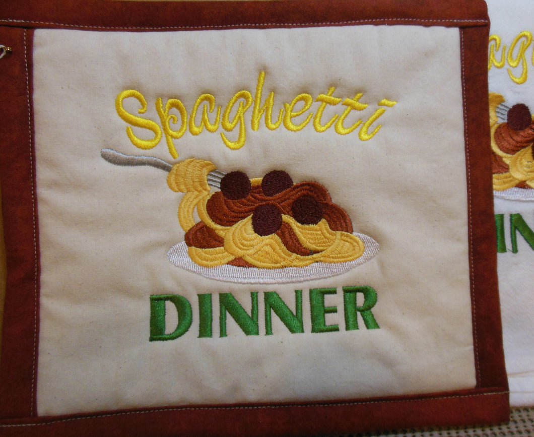 Spaghetti Dinner Towel & Potholder Set