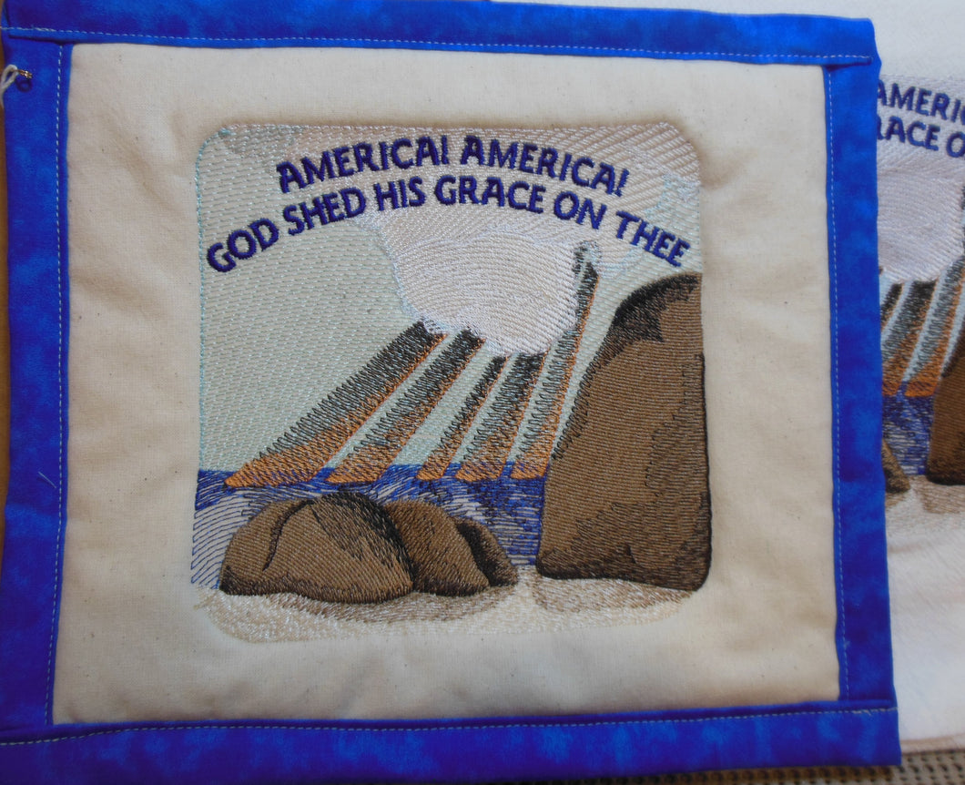 God Shed His Light On Thee Towel & Potholder Set