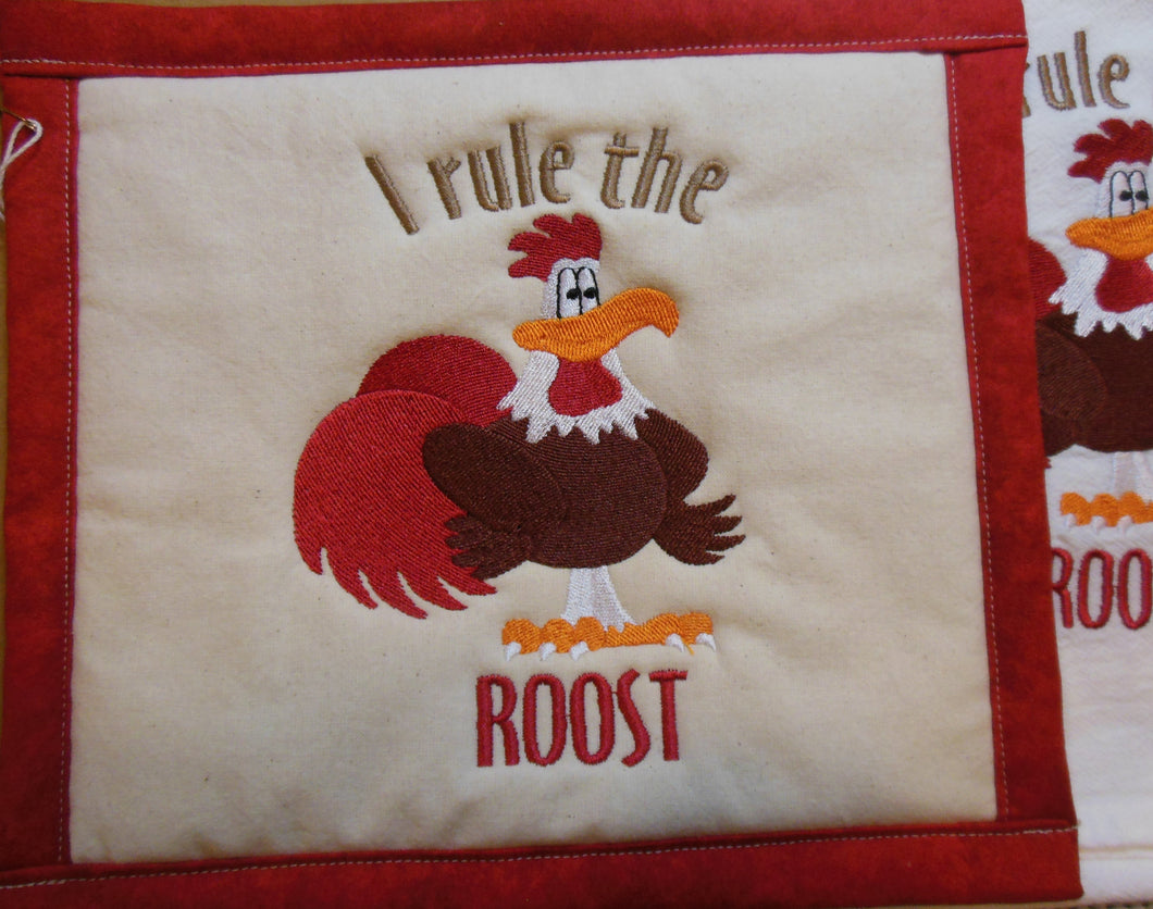I Rule The Roost Towel & Potholder Set