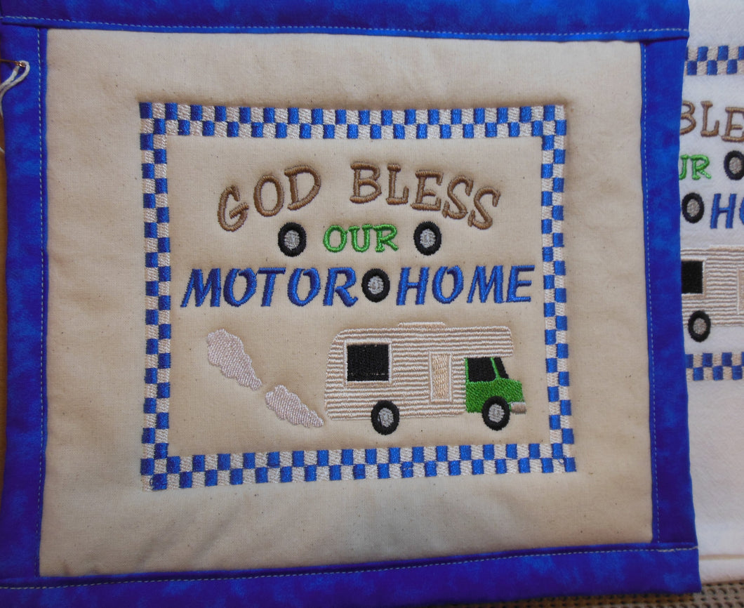 God Bless Our Motor Home Towel & Potholder Set