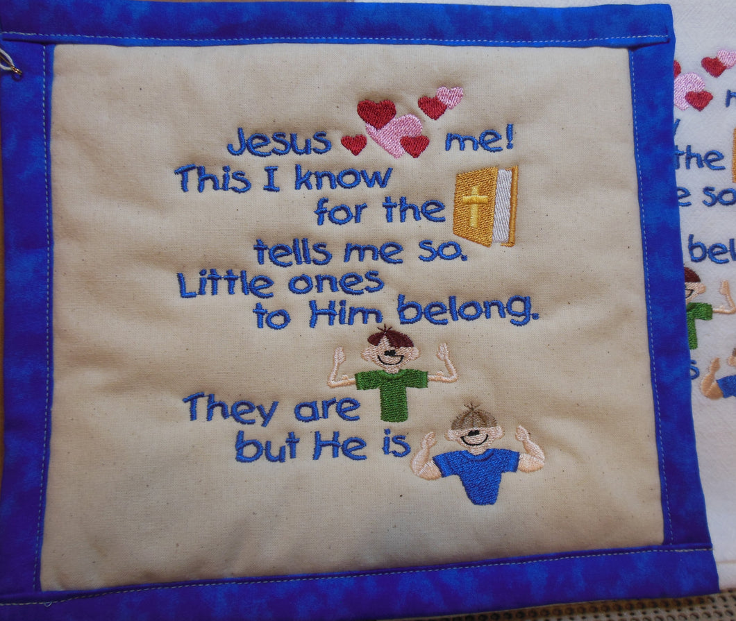 Jesus Loves Me Towel & Potholder Set