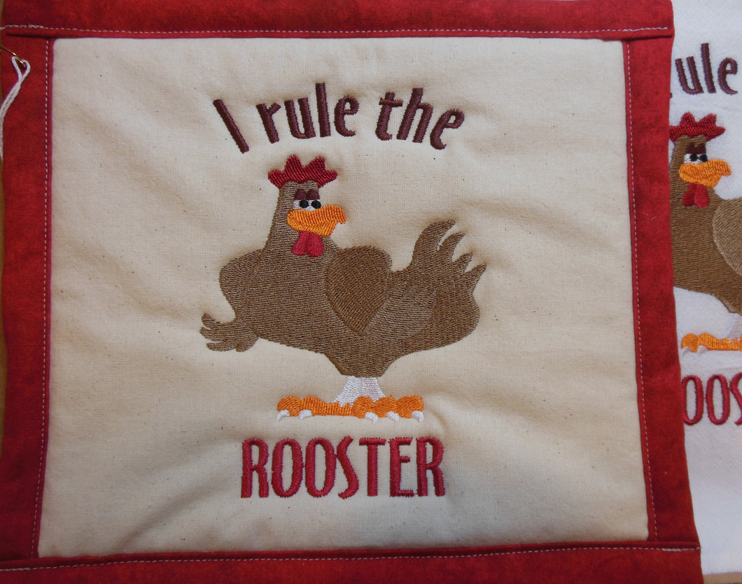 I Rule The Rooster Towel & Potholder Set