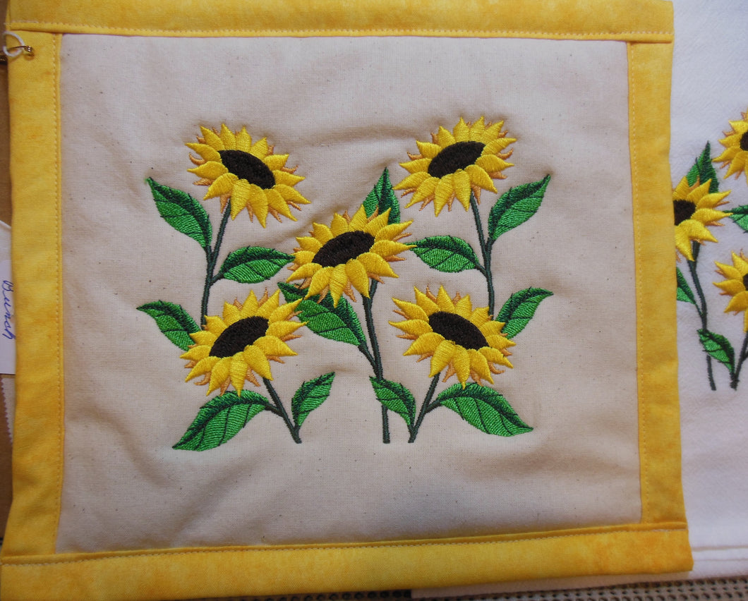 Sunflower Bunch Towel & Potholder Set
