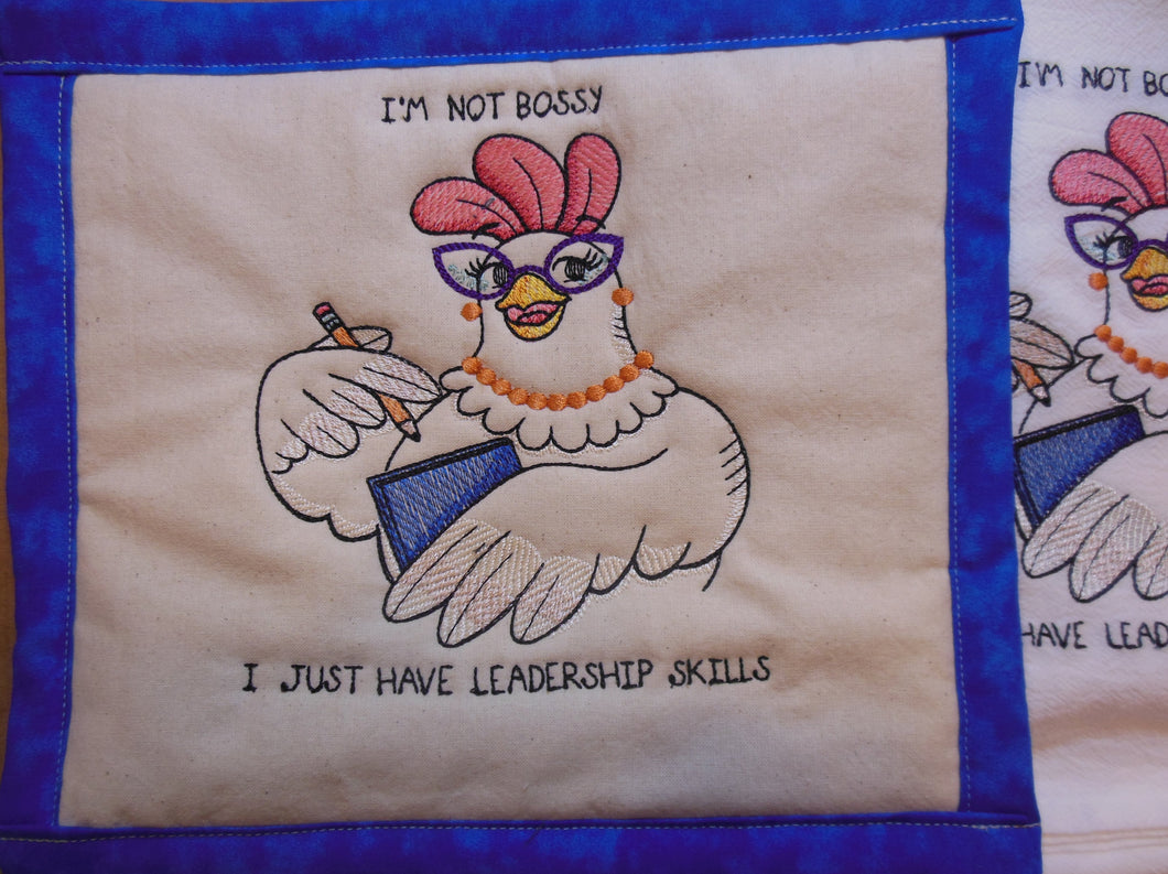 Leadership skills  Chicken Towel & Potholder Set