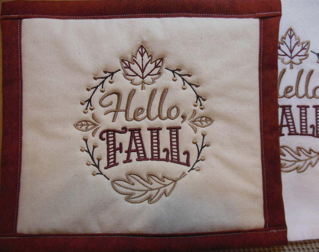 Hello Fall Towel & Potholder Set
