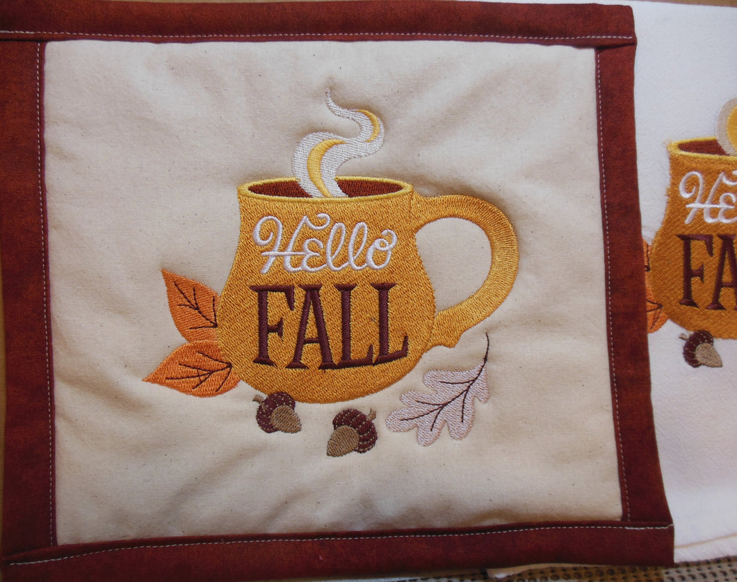 Hello Fall Mug Towel & Potholder Set