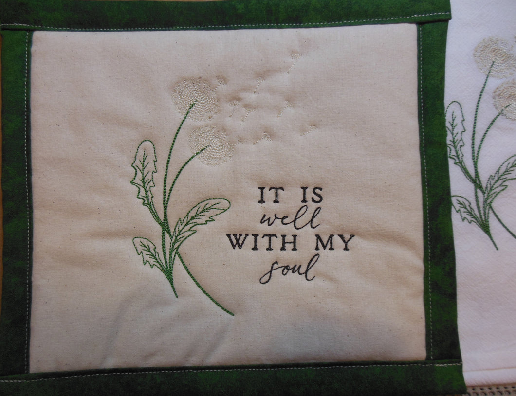 Serene Wishes - It Is Well With My Soul Towel & Potholder Set