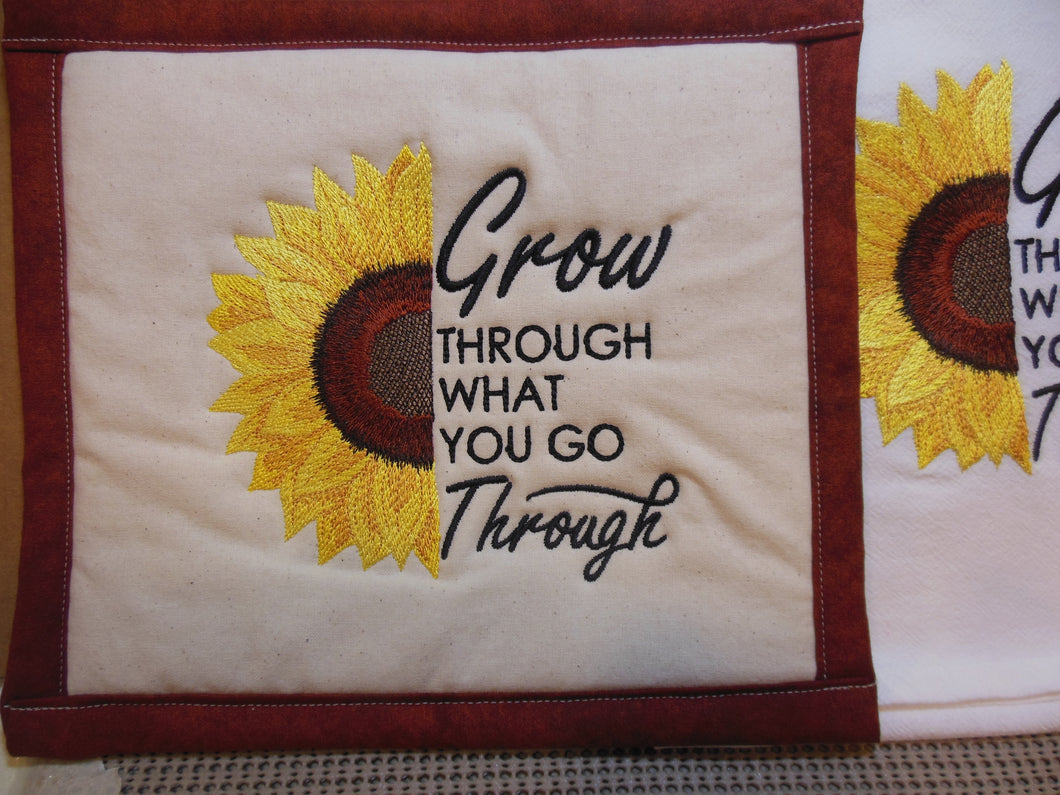 Grow through What you Go Through Towel & Potholder Set