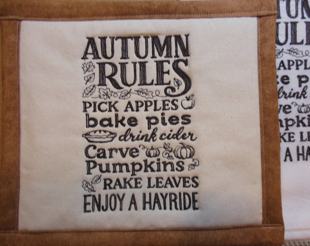 Autumn Rules Towel & Potholder Set