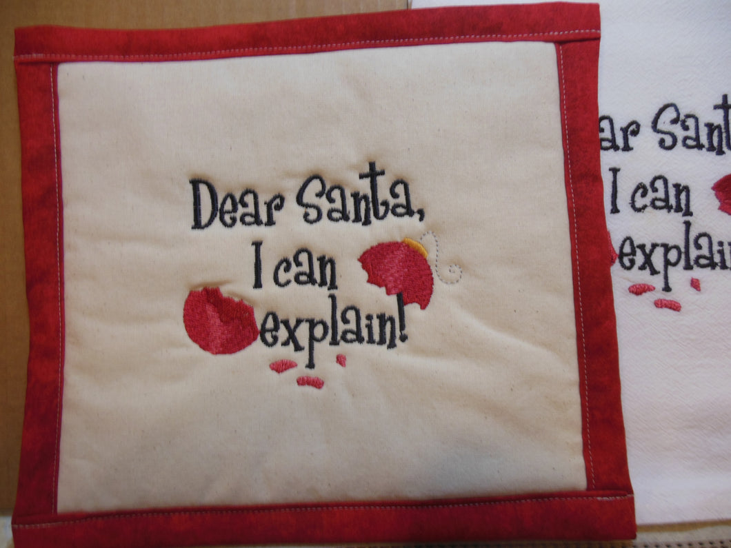 Dear Santa, I Can Explain! Towel & Potholder Set