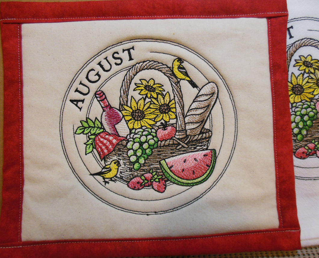 August Stamp Towel & Potholder Set