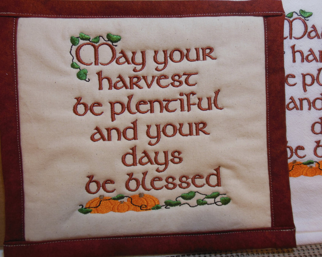 Harvest Plentiful Towel & Potholder Set