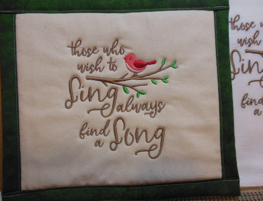 Those Who Wish To Sing Towel & Potholder Set