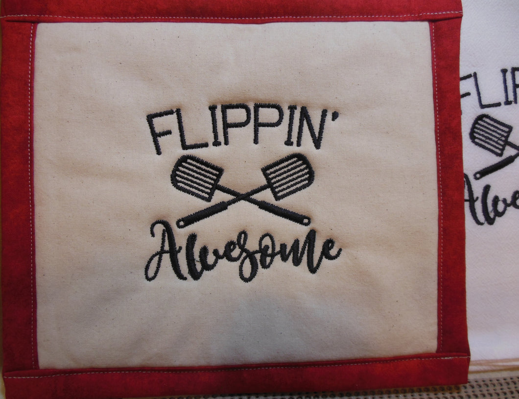 Flippin' Awesome Towel & Potholder Set