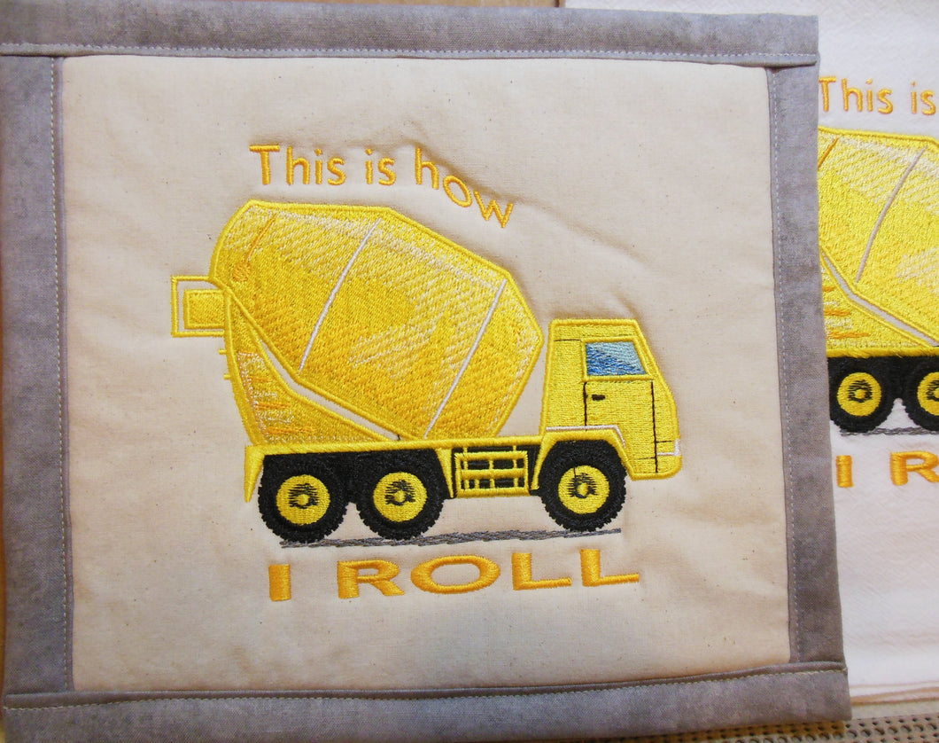 How I Roll Cement Truck Towel & Potholder Set