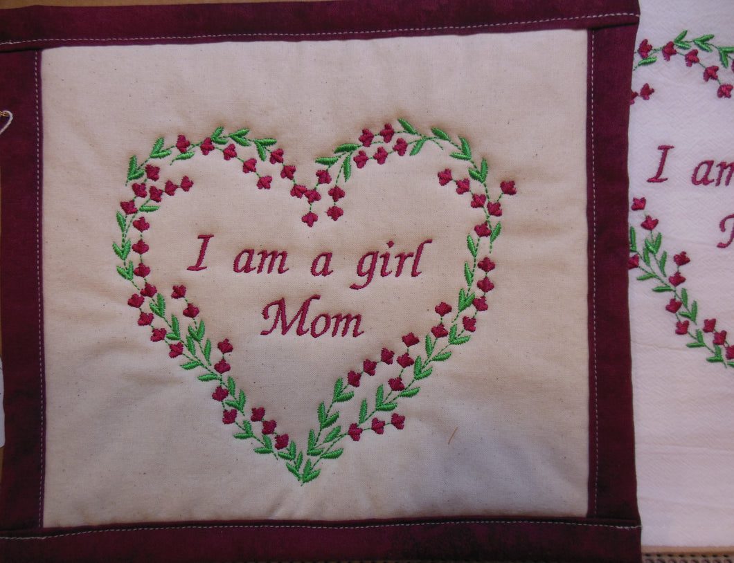 I am a Girl Mom Towel & Potholder Set