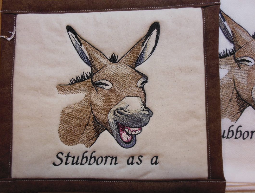 Stubborn as a Mule Towel & Potholder Set