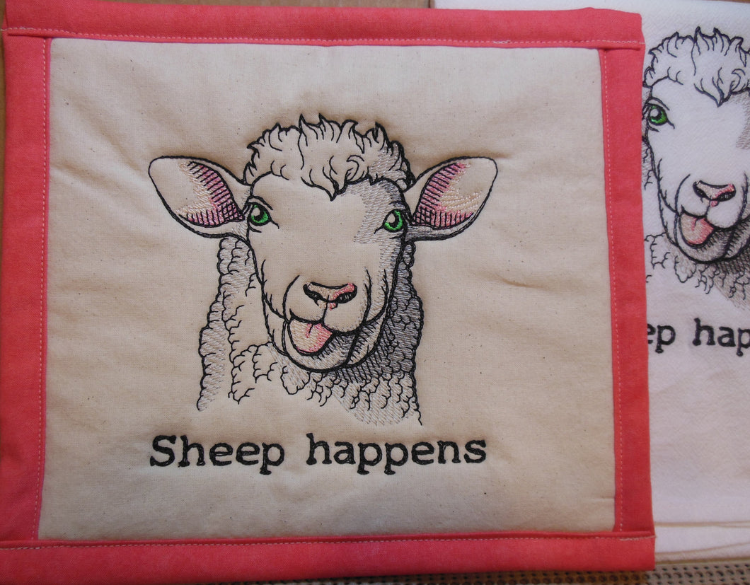 Sheep Happens Towel & Potholder Set