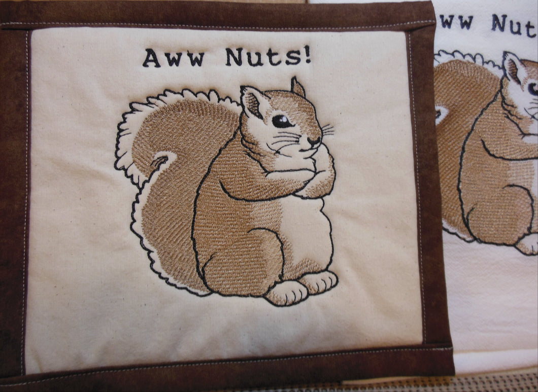 Aww Nuts Squirrel Towel & Potholder Set