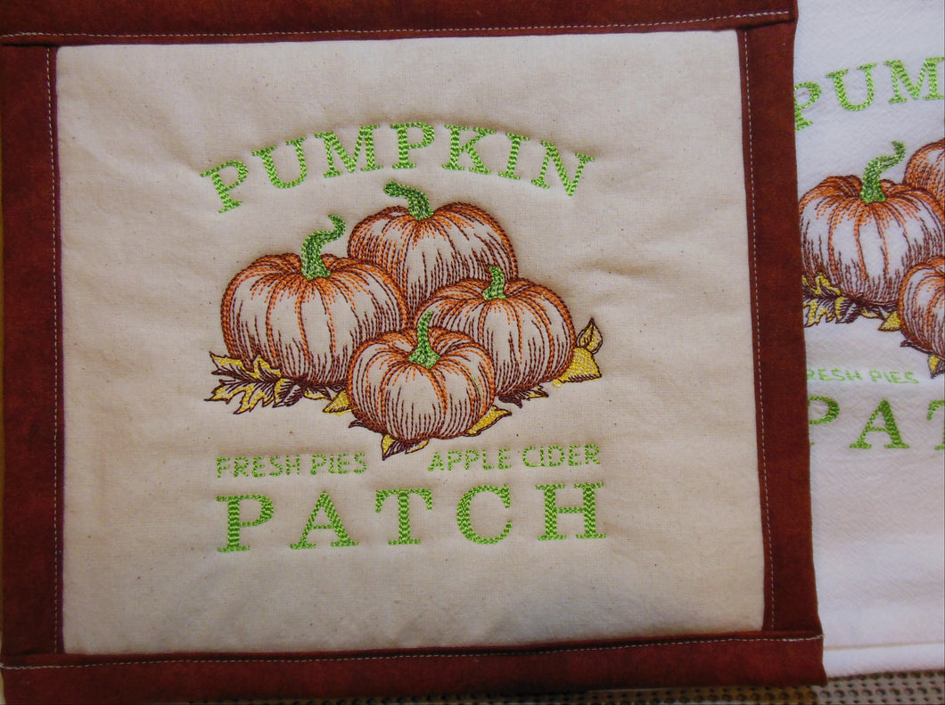 Pumpkin Patch Towel & Potholder Set