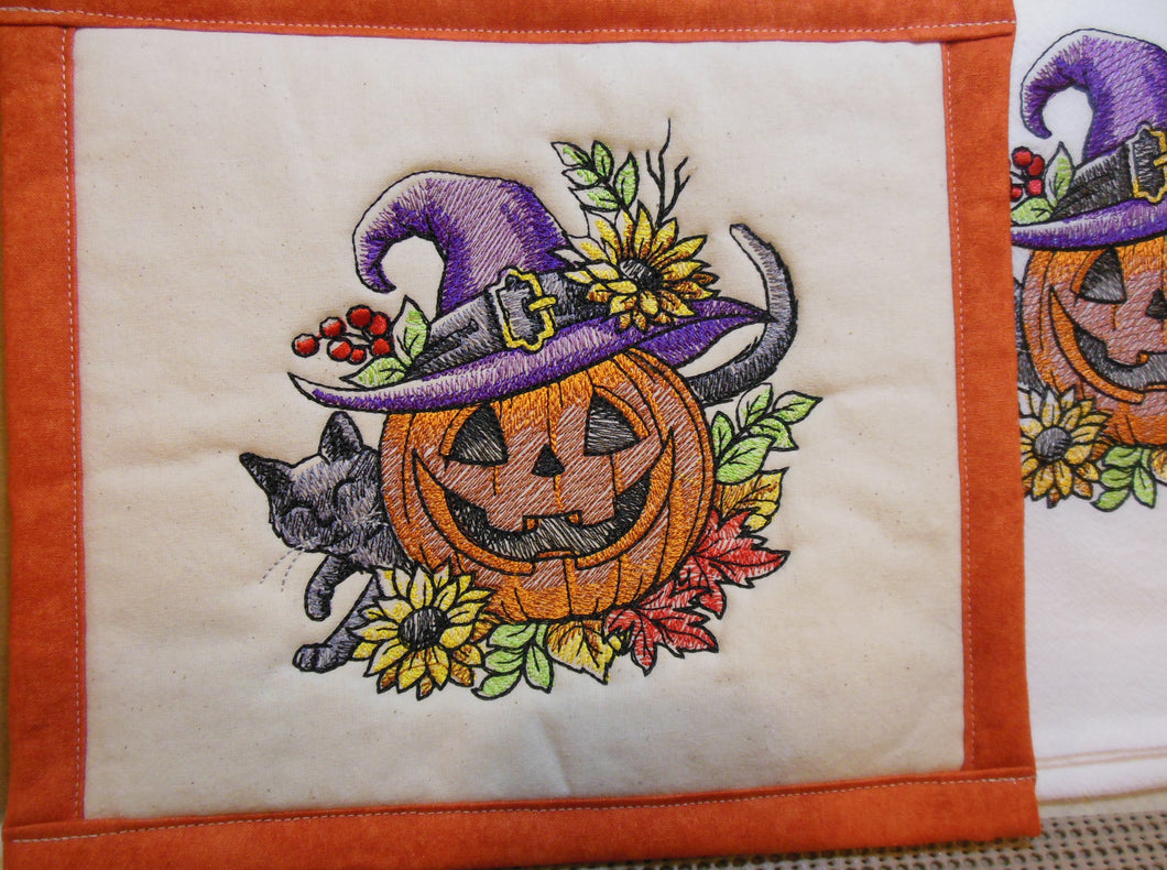 Witch Hat Jack-O-LanternTowel & Potholder Set