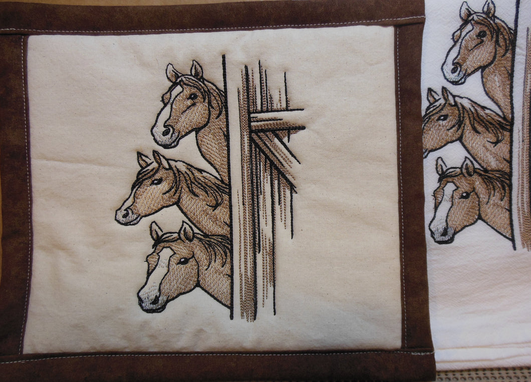 Peeking Horses Towel & Potholder Set (Copy)