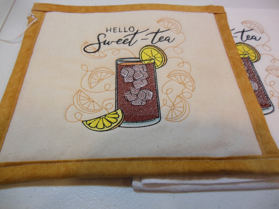 Hello sweet tea Towel & Potholder Set