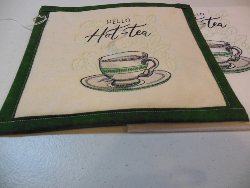 Hello hot tea Towel & Potholder Set