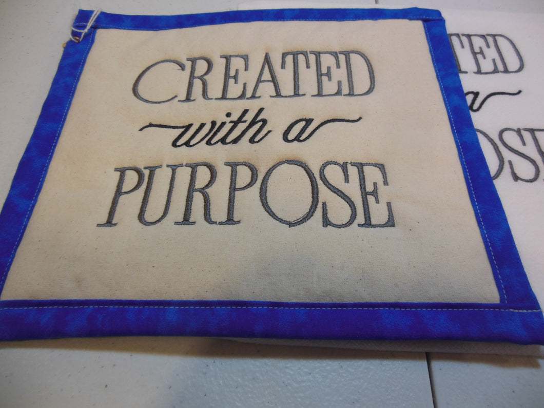 Created with a purpose Towel & Potholder Set