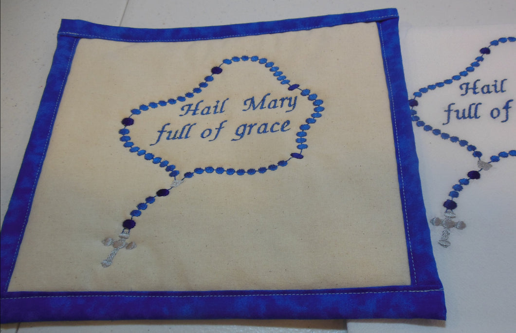 Hail Mary full of grace Rosary Towel & Potholder Set