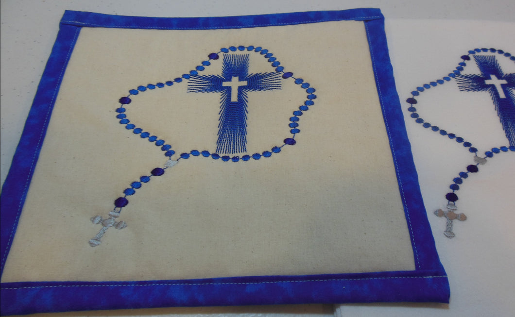 Cross with Rosary Towel & Potholder Set