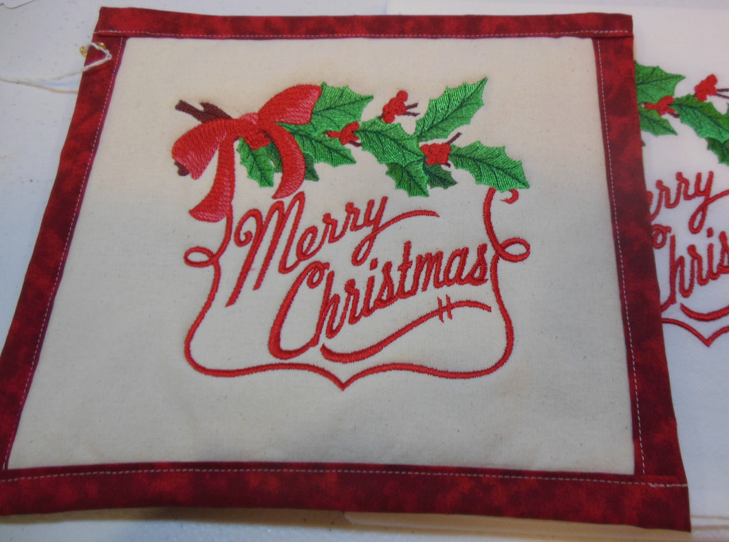 Classic Merry Christmas Towel & Potholder Set