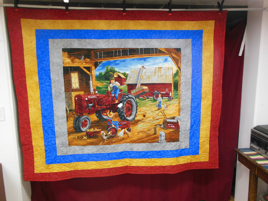 Farmall Tractors and Kids Quilt