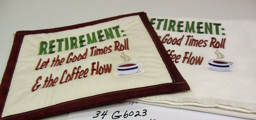 Retirement Towel & Potholder Set