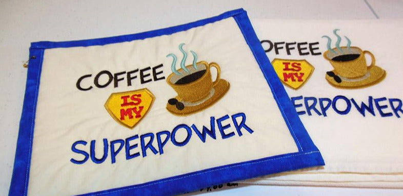 Coffee is My Super Power Towel & Potholder Set