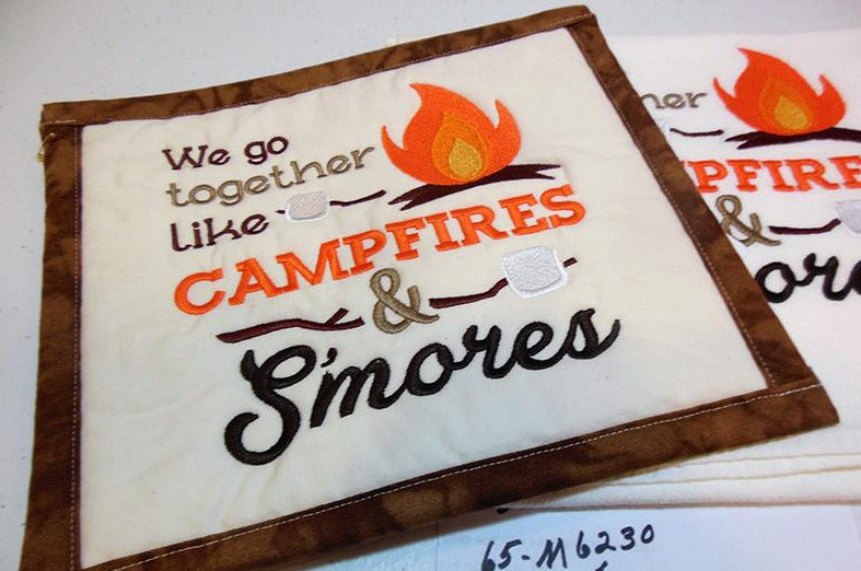 Campfire & Smores Towel & Potholder Set