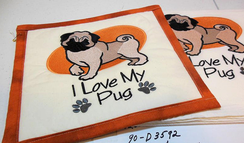 I Love My Pug Towel & Potholder Set