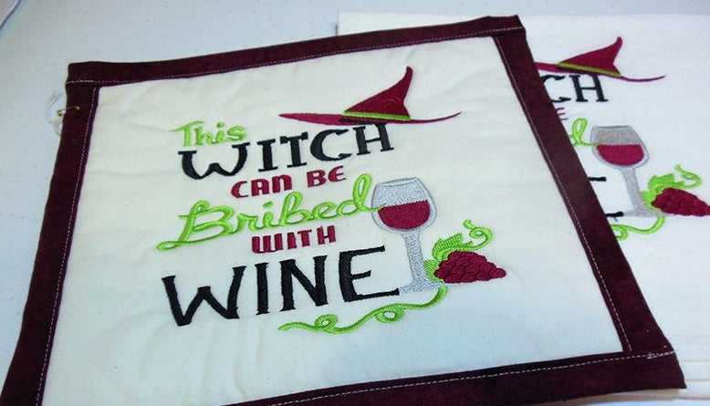 This Witch Can be Bribed Towel & Potholder Set