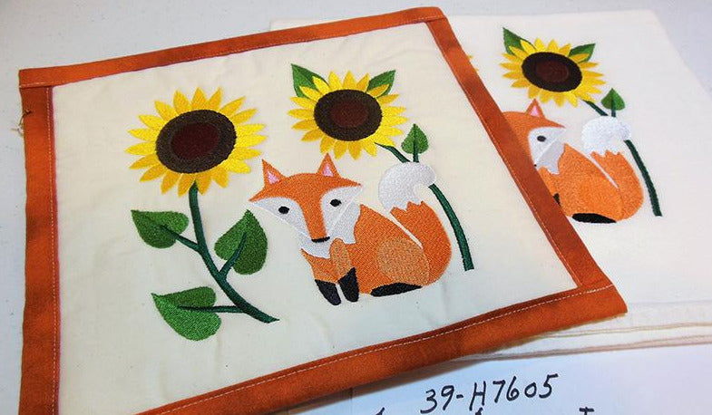 Fox & Sunflowers Towel & Potholder Set