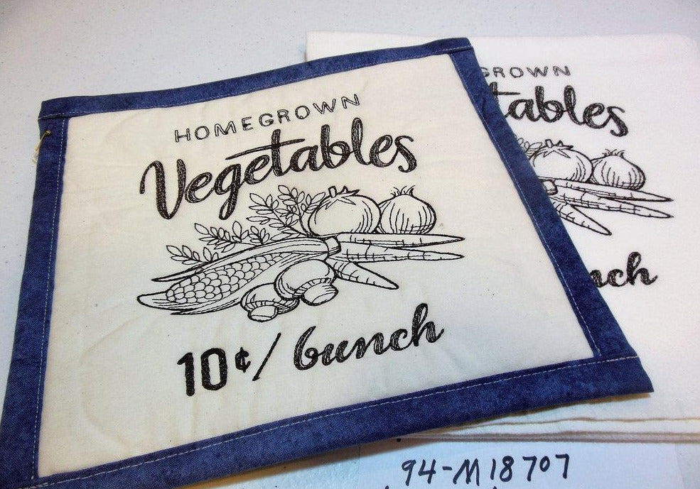 Homegrown Vegetables Towel & Potholder Set
