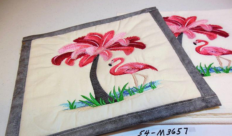 Flamingo Towel & Potholder Set